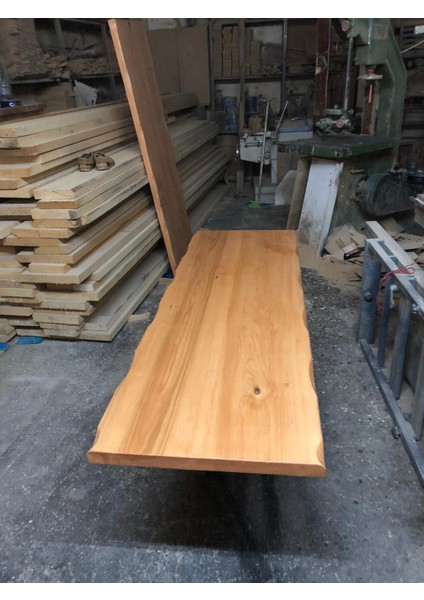 Doğal Göknar Ağacı Naturel Mat Vernik Cilalı Kütük Masa Üstü Tablası 160X60 modelleri