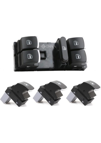 Vw Passat Cam Açma Düğmesi Anahtarı Takım 2006--2014 Kromlu