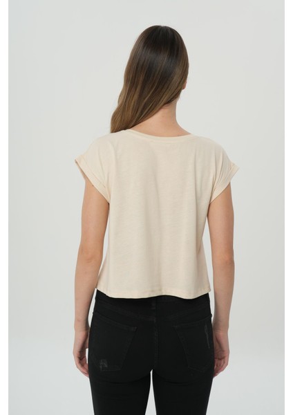 Taş Rengi Oversize Kısa Kollu T-Shirt 56105-053 fırsatları