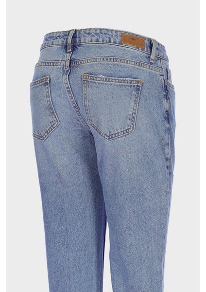 Gwen Orta Mavi Ortal Bel Patı Fermuarlı Taşlı Jean Pantolon C 4667-025 modelleri