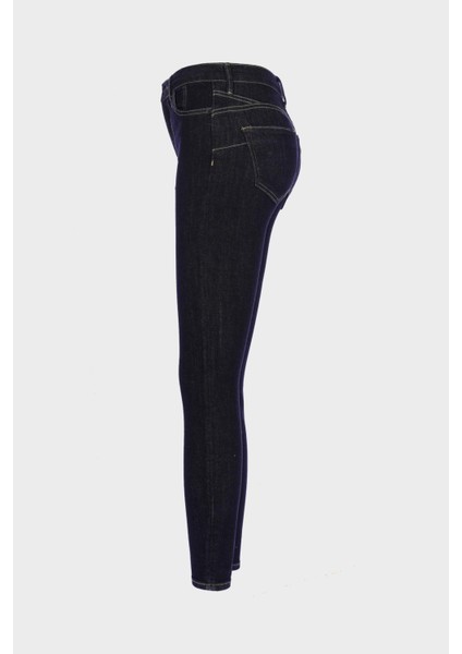 Cross Jeans Judy Koyu Mavi Yüksek Bel Skinny Fit Patı Fermuarlı Jean Pantolon C 4521-162