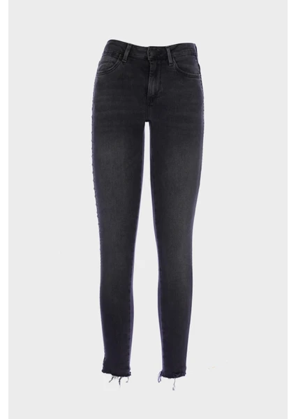 Cross Jeans Naomi Antrasit Normal Bel Patı Fermuarlı Taşlı Skinny Fit Jean Pantolon C 4526-054