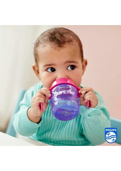 Avent Eğitici Damlatmaz Bardak 200 ml Suluk Pembe