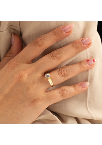 14 Ayar Tektaş Altın Yüzük 14CGKYZK005 fiyatları