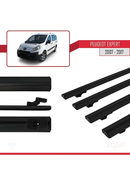 Peugeot Expert 2007-2017 Arası ile Uyumlu Basıc Model Ara Atkı Tavan Barı Siyah 4 Adet modelleri