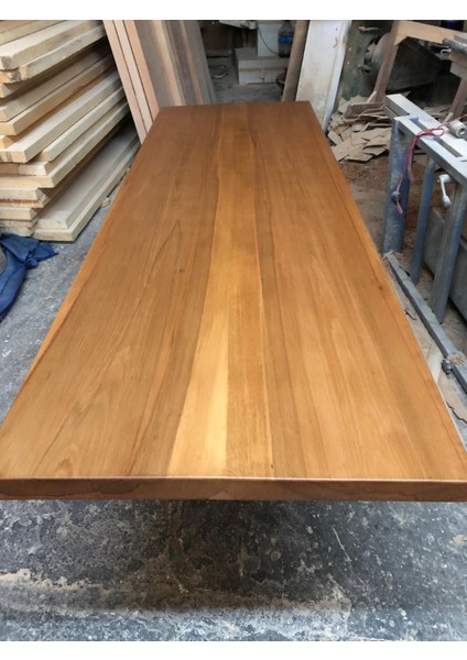 Gürgen Ağacı Düz Kenar Kütük Masa Üstü Tablası 80X200.CM