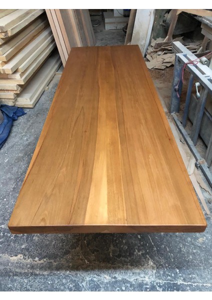 Gürgen Ağacı Düz Kenar Kütük Masa Üstü Tablası 80X200.CM