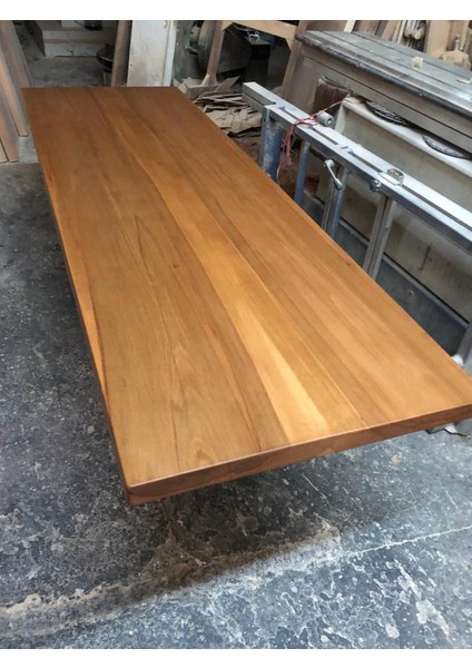 Gürgen Ağacı Düz Kenar Kütük Masa Üstü Tablası 80X200.CM