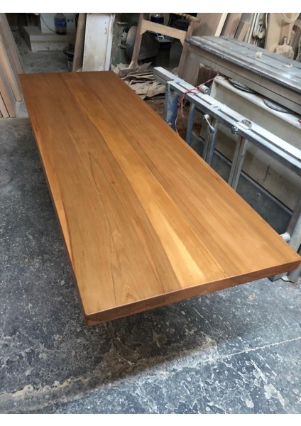 Gürgen Ağacı Düz Kenar Kütük Masa Üstü Tablası 80X200.CM
