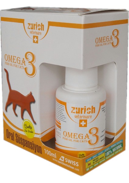 Zurich Cat Omega-3 Balık Yağı Tüy Döküm Önleyici/tüy Sağlığı 100ML
