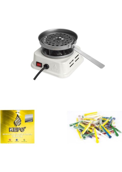 Mini Elektrikli Ocak + Sipsi + Hazır Kesilmiş Nargile Folyosu (10'lu) 3in1
