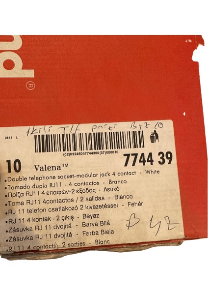 Valena 774439 RJ11 Telefon Girişi 2'li Beyaz Çerçeve Dahil