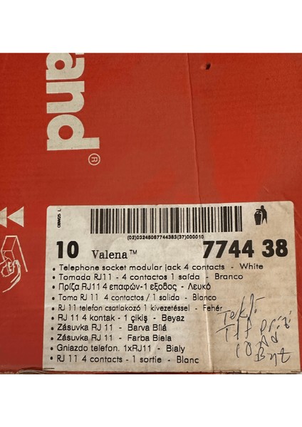 Valena 774438-V2 RJ11 Tekli Telefon Prizi Beyaz Çerçeve Dahil