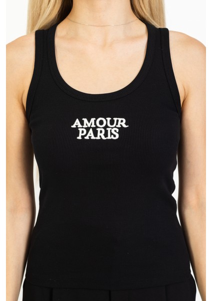 Siyah Amour Paris Atlet Bluz