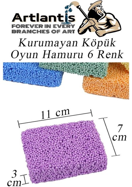 Kurumayan Köpük Oyun Hamuru 6 Renk 1 Paket Köpük Hamur 6 Lı 6X10 gr Okul Öncesi Hobi Aktivite