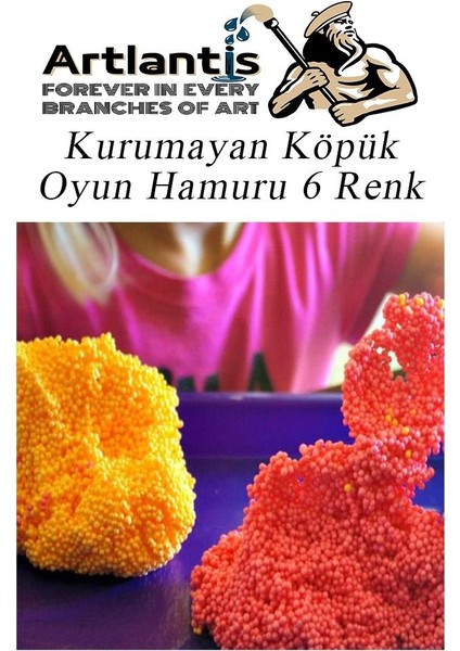 Kurumayan Köpük Oyun Hamuru 6 Renk 1 Paket Köpük Hamur 6 Lı 6X10 gr Okul Öncesi Hobi Aktivite