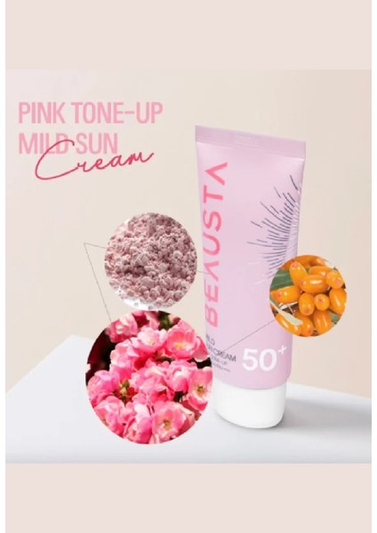 Lekeli Ciltler Için Mild Sun Pink Tone-Up Güneş Kremi Spf 50+ Pa++++