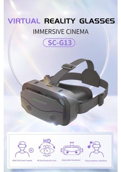 VR SHINECON G13 3D Sanal Gerçeklik Gözlüğü Siyah 4.2-7.2 Inch