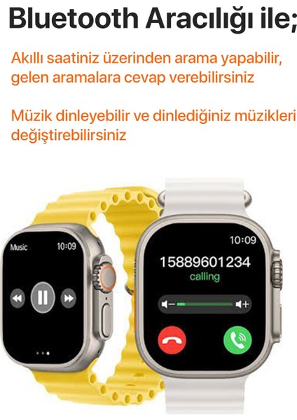 Watch 8 Z66 Ultra 45MM 1.92INÇ Bluetooth Arama Siri Özellikli Ios Android Uyumlu Akıllı Saat