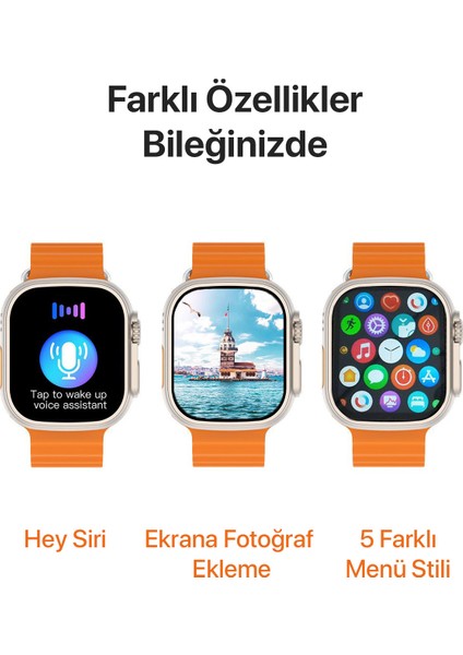 Watch 8 Z66 Ultra 45MM 1.92INÇ Bluetooth Arama Siri Özellikli Ios Android Uyumlu Akıllı Saat