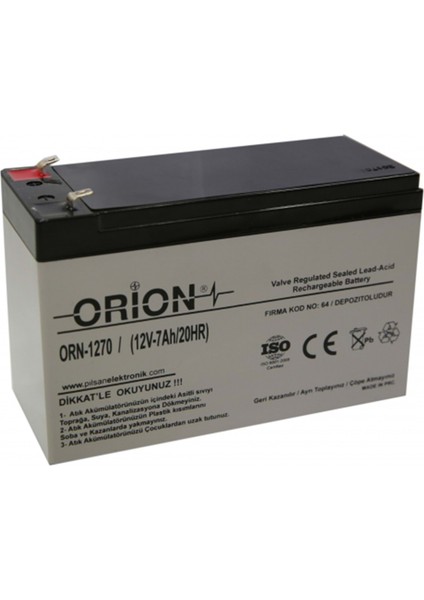 Orıon ORN-1270 (12V/7A Akü)