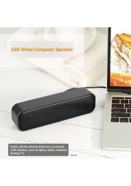 Usb Powered Soundbar Masaüstü Hoparlör Kablolu Bilgisayar (Yurt Dışından)