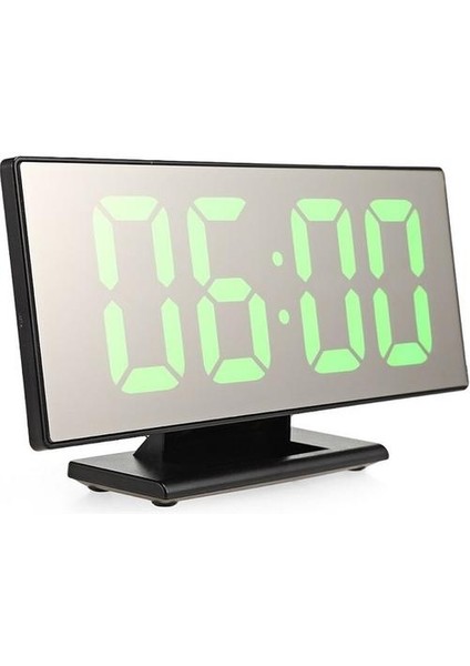 Gece Led Işık Masa Masaüstü Usb Kablosu Dijital Çalar Saat Led Ayna Saat Çok Işlevli (Yurt Dışından)