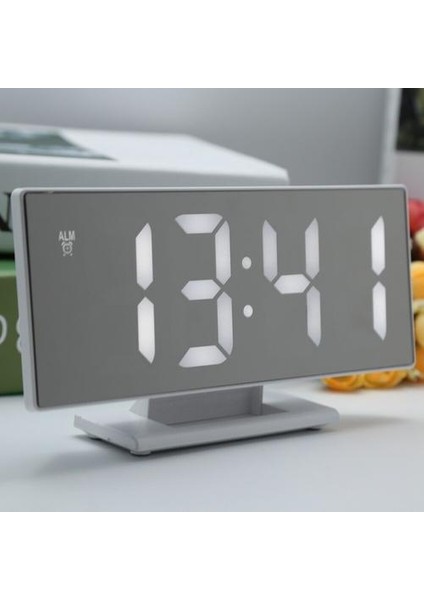 Gece Led Işık Masa Masaüstü Usb Kablosu Dijital Çalar Saat Led Ayna Saat Çok Işlevli (Yurt Dışından) modelleri