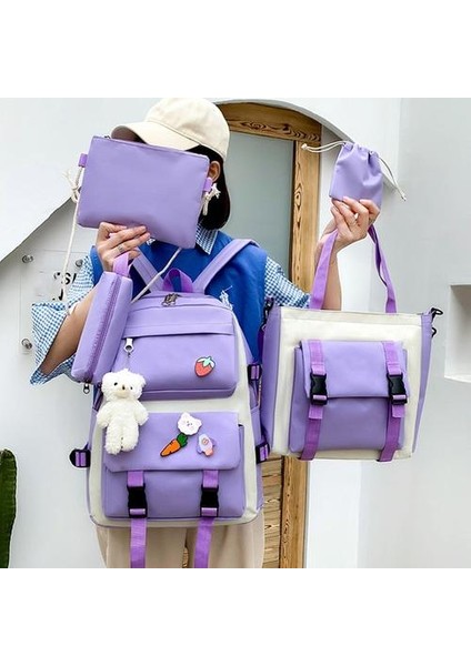 Çocuk 5'Li Büyük Kapasiteli Okul Çantası Seti (Yurt Dışından) fiyatları