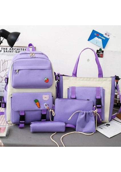 Çocuk 5'Li Büyük Kapasiteli Okul Çantası Seti (Yurt Dışından) modelleri