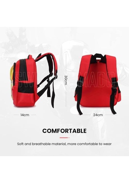 Iron Man Desen Baskılı Anaokulu Çantası - Kırmızı (Yurt Dışından) fiyatları