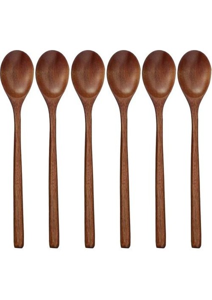 6 Adet Küçük Çorba Kaşık Kahve Çay Tuzları Için Ahşap Çay Kaşığı Servik, 9 (Yurt Dışından)