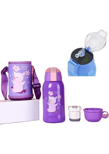 316 Paslanmaz Çelik Çocuk Soğuk Yalıtım Kupası Led Akıllı Termos Su Kupası 500ml (Yurt Dışından)