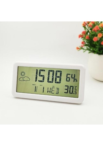 Kapalı Dijital Çalar Saat Ev Ofis Beyaz Için Büyük Ekran Elektronik Saat (Yurt Dışından)