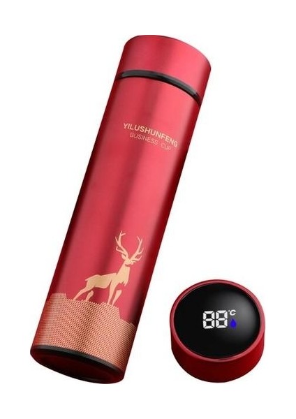 500ml Termos Su Şişesi Paslanmaz Çelik Termos Bardak Led Dijital Sıcaklık Göstergesi (Yurt Dışından)