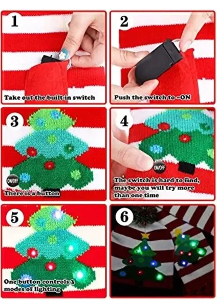 2'Li Noel Led Işıklı Şapka + Atkı (Yurt Dışından)