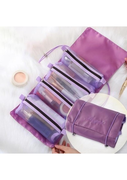 Çıkarılabilir Örgü Kozmetik Saklama Seti - Mor (Yurt Dışından) fiyatları