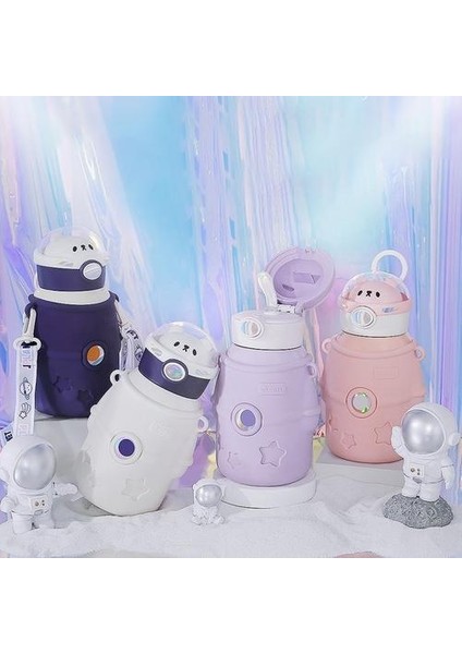 Astronot Termos Çift Duvar Vakum Yalıtım Bardağı 500ml Taşınabilir (Yurt Dışından)