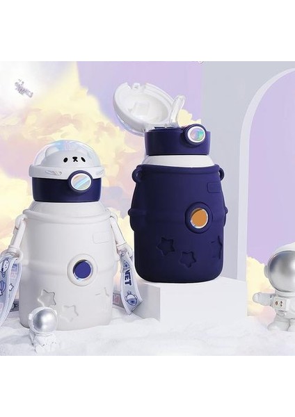Astronot Termos Çift Duvar Vakum Yalıtım Bardağı 500ml Taşınabilir (Yurt Dışından)