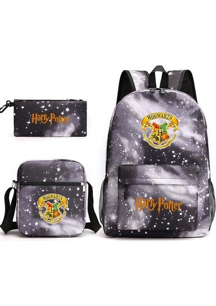 3 Parça Harry Potter Desenli Bölmeli Okul Sırt Çantası (Yurt Dışından)