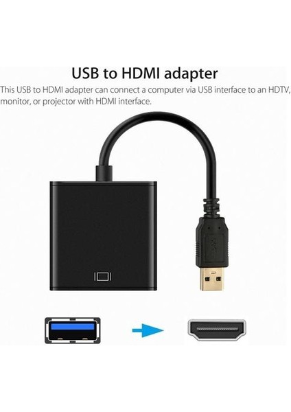 Hd 1080p Usb 3.0 Hdmı Video Kablosu Adaptörü Dönüştürücü Pc Dizüstü Hdtv Lcd Tv Için (Yurt Dışından)