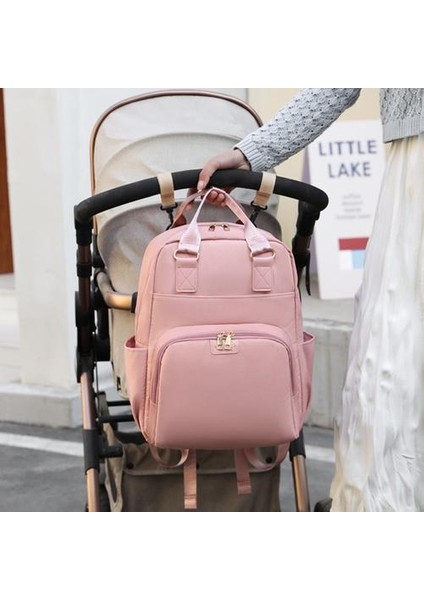Büyük Kapasiteli Bebek Bakım Çantası - Pembe (Yurt Dışından) fiyatları