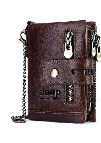 Jeep Erkek Deri Cüzdan Şık Tasarım Fonksiyonel Zincir Aksesuarlı (Yurt Dışından) modelleri