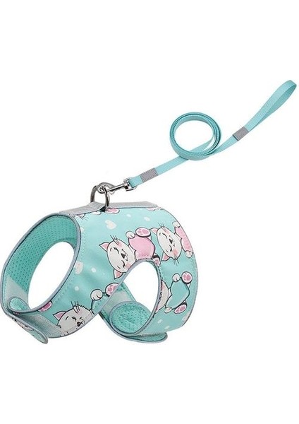 Kedi Koşum Yumuşak Ayarlanabilir Pet Yelek Yürüyüş Için Küçük Orta Büyük Kediler S Yeşil (Yurt Dışından)