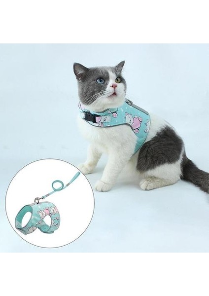 Kedi Koşum Yumuşak Ayarlanabilir Pet Yelek Yürüyüş Için Küçük Orta Büyük Kediler S Yeşil (Yurt Dışından) modelleri