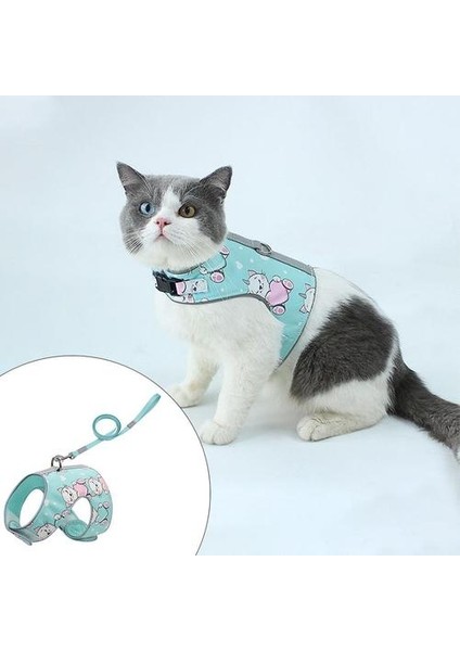 Kedi Koşum Yumuşak Ayarlanabilir Pet Yelek Yürüyüş Için Küçük Orta Büyük Kediler S Yeşil (Yurt Dışından) fırsatları