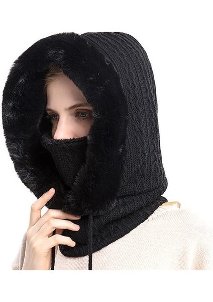 Kadın Sıcak Kabarık Eşarp Şapka H012 (Yurt Dışından)