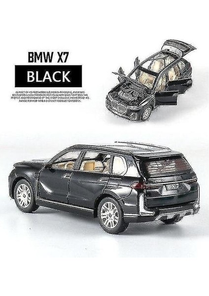 1: 24 Bmw X7 Araba Modeli Alaşım Araba Döküm Oyuncak Araba Modeli Geri Çekin Oyuncak Koleksiyon (Siyah) (Yurt Dışından)