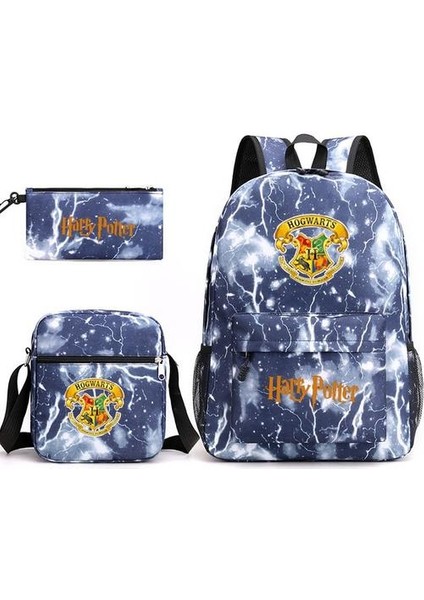 3 Parça Harry Potter Desenli Bölmeli Okul Sırt Çantası (Yurt Dışından)