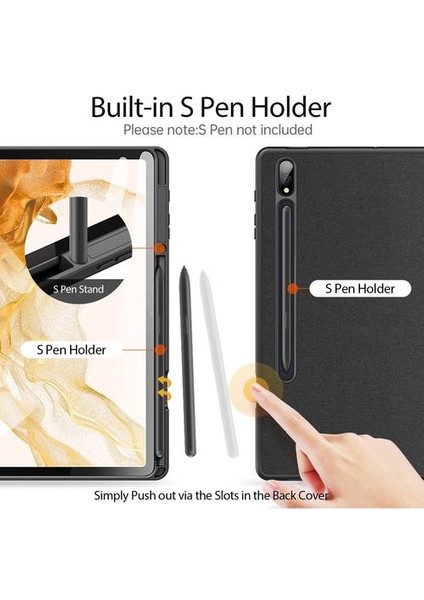 Samsung Galaxy Tab S7 Fe / S7 + Domo Serisi Deri Kılıf Black (Yurt Dışından) modelleri
